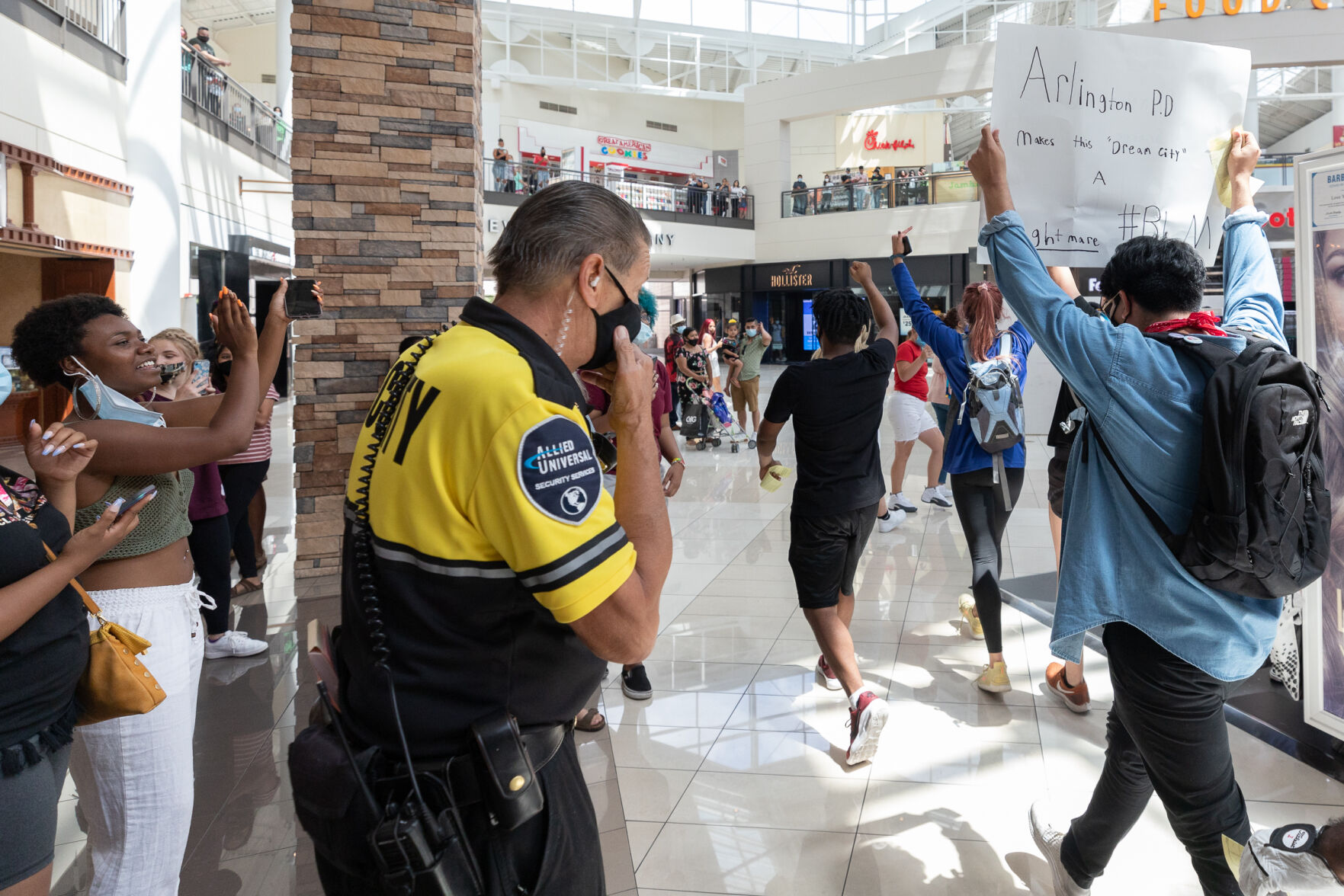 Photos: Protesters kneel for Black Lives Matter movement inside The Parks Mall at Arlington